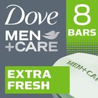 DOVE MEN + CARE 3 in Cleanser for Body, Face, and Shaving 1 Bar 3.75 oz | For dry skin, Helps cleanse and hydrate, With 1/4 moisturizing cream, For face body + shave, Extra Fresh scent