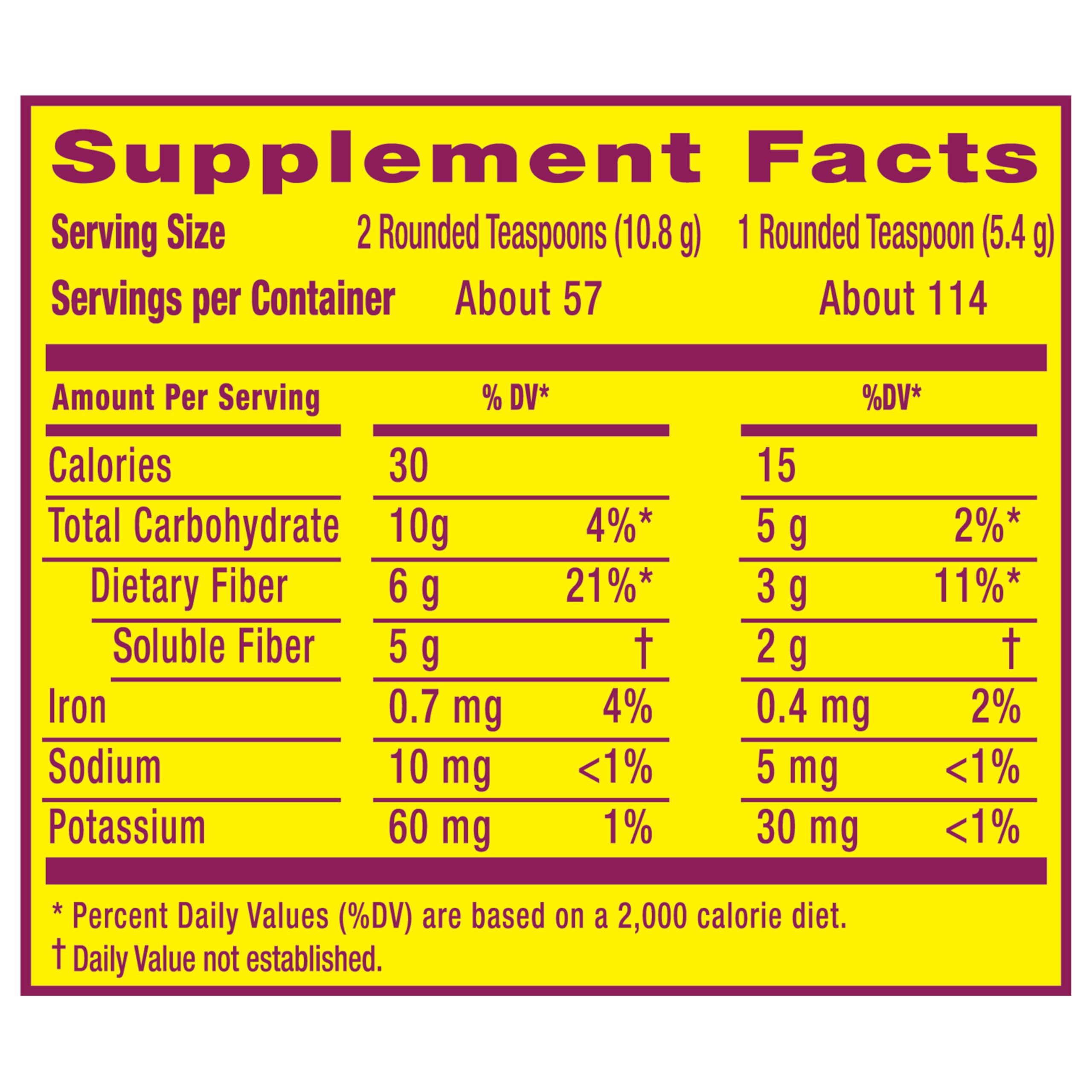 Metamucil, Daily Psyllium Husk Powder Supplement, Sugar-Free Powder, 4-in-1 Fiber for Digestive Health, No Added Sweetener, 114 teaspoons