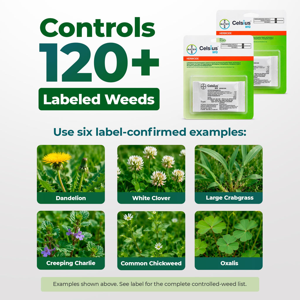 Celsius WG Herbicide 2-Pack with Bug And Blade Weed ID Card