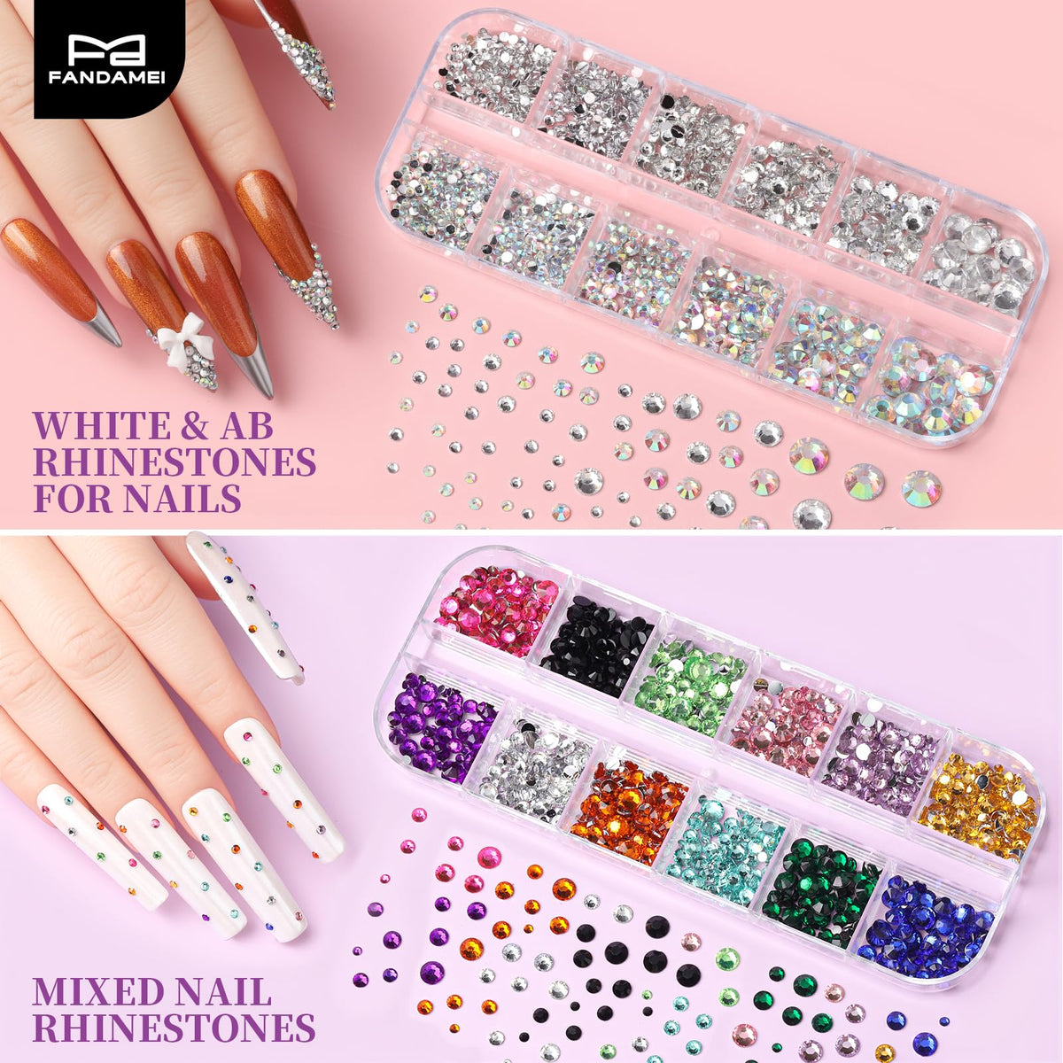 FANDAMEI Nail Art Tools Set With Nail Charms, Nail Stand, Nail Art Kit