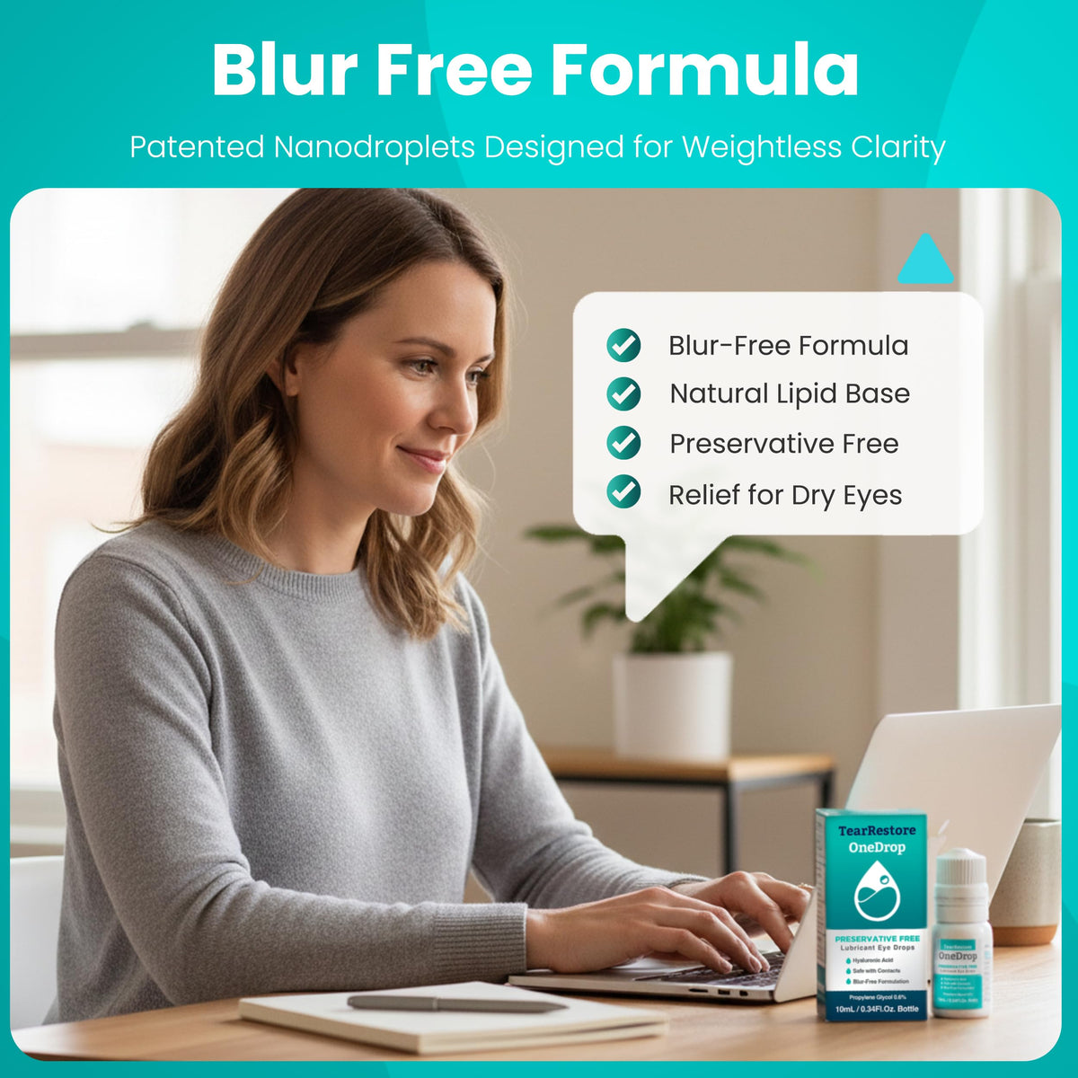 TearRestore OneDrop Preservative Free Eye Drops for Severe Dry Eye Relief