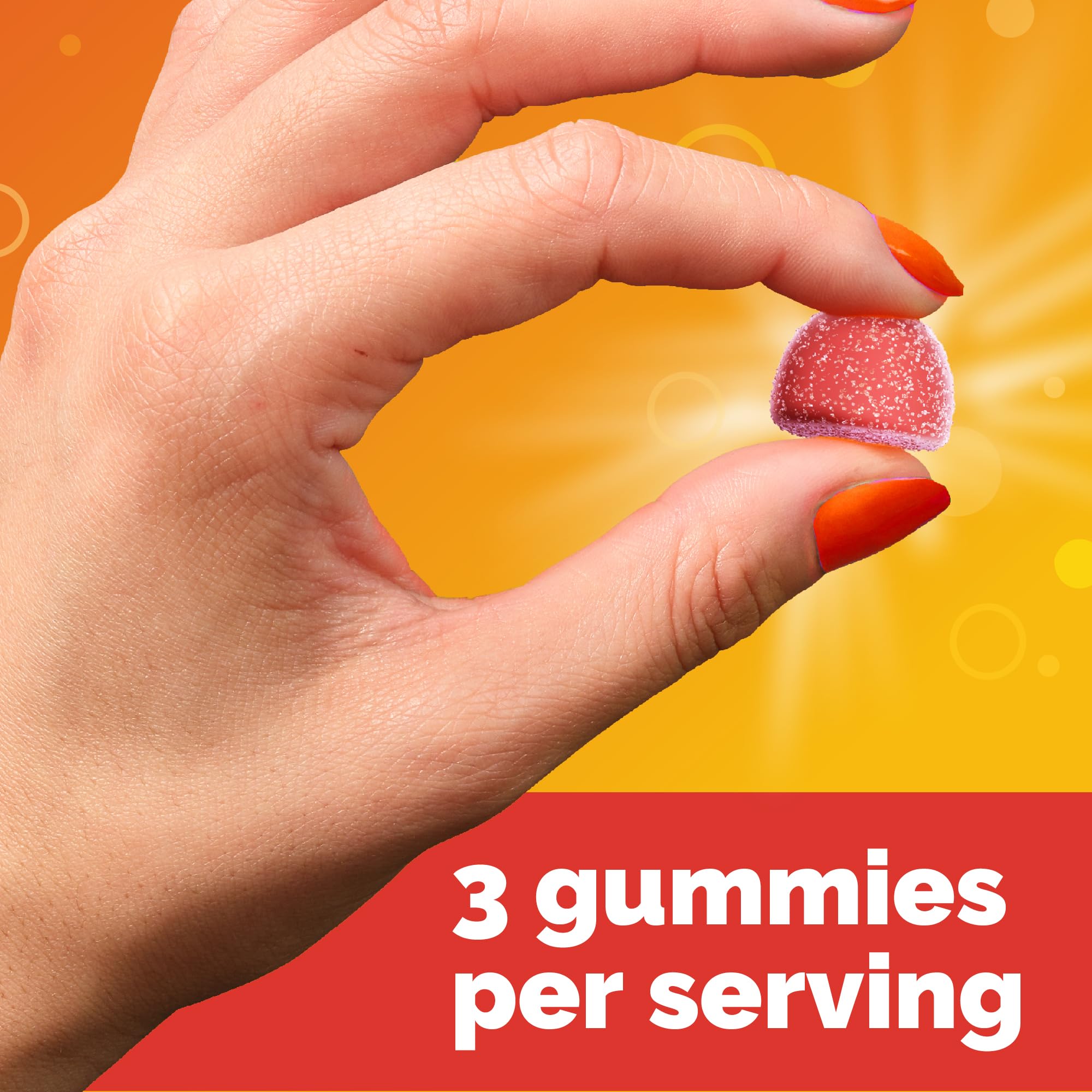 Emergen-C Vitamin C 750mg Immune Support Gummies, Mixed Fruit, 45 Gummies | B Vitamins for Energy, Gluten Free, Vegetarian, No Artificial Sweeteners, Chewable Gummies
