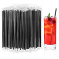 100Pcs Disposable Plastic Straws - Individually Wrapped Black Straws
