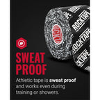 Buy now RockTape Extra Sticky 2" x 16.4' Kinesiology Tape (Logo,Black), Athletic Tape for Muscle Pain Relief, Injury Recovery, Microscopic Skin Lifting & Decompression, Sweat & Water Resistant, Hypoallergenic at indiglob india