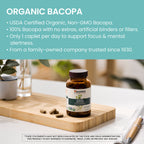 Himalaya USDA Organic Bacopa Monnieri Supplement,750 mg,60 Caplets | For Mental Alertness, Supports Calm, Memory & Cognition, Nootropic Herbal Supplement, Bacopa Extract Brahmi - Non-GMO, Vegan