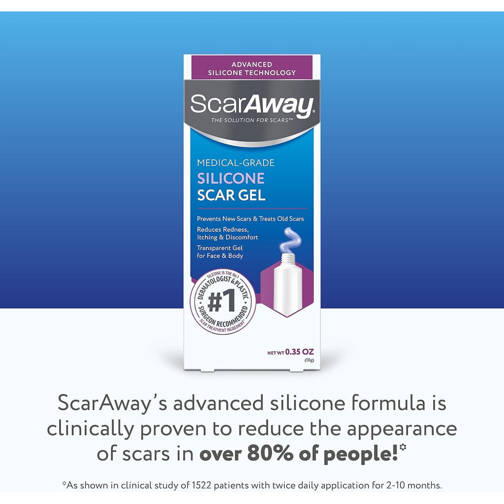 Buy now ScarAway 100% Medical-Grade Silicone Scar Gel for Face, Body, Surgical, Burn, Hypertrophic, Keloids and Acne Scar Treatment, 0.71 Ounces, (20 Grams) at indiglob india