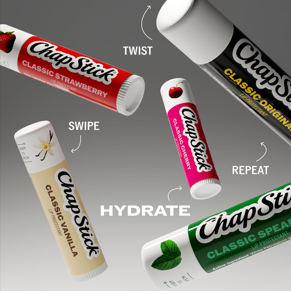 ChapStick Classic Cherry, Lip Protectant, 4-Count Pack, 0.45 oz Each