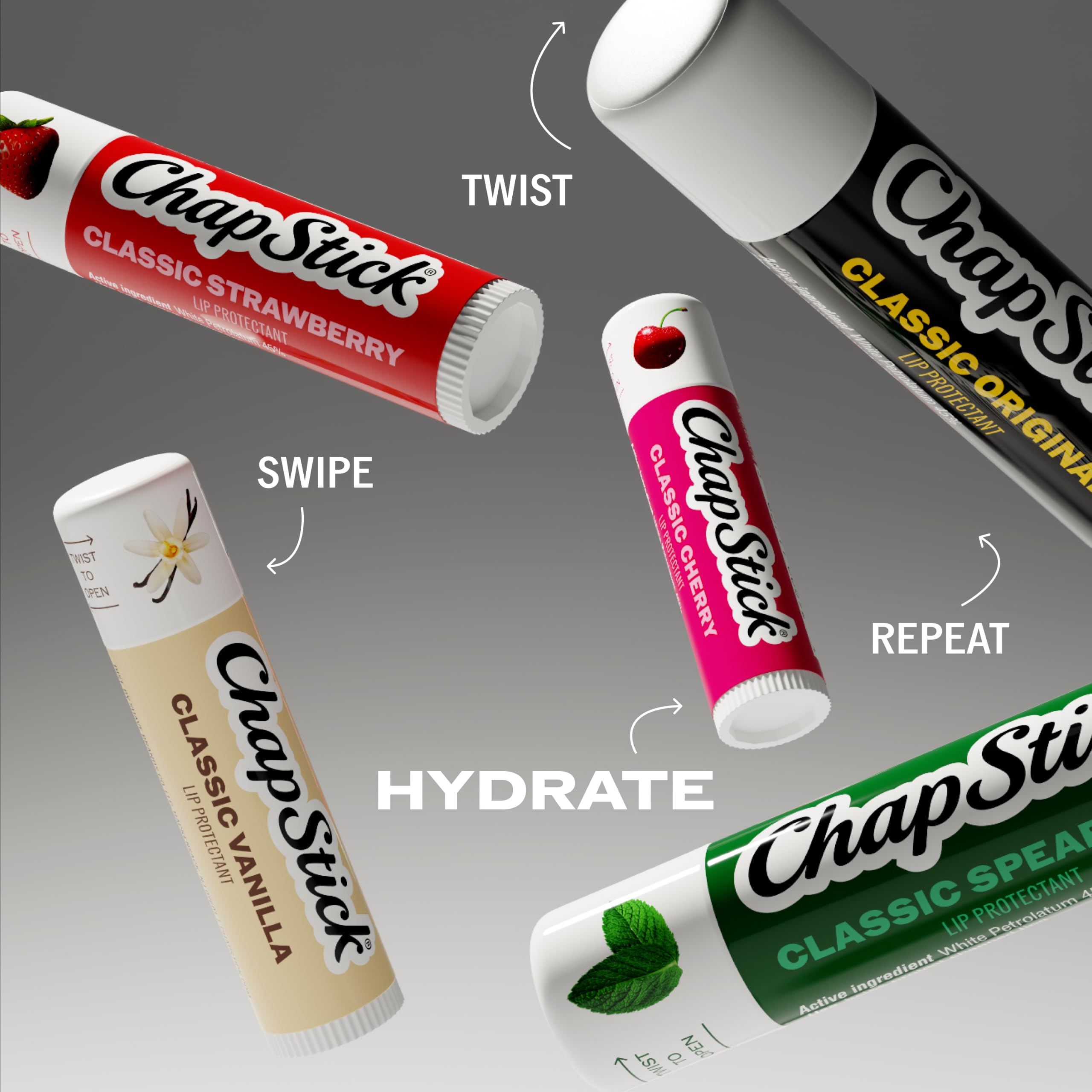 ChapStick Classic Cherry, Lip Protectant, 4-Count Pack, 0.45 oz Each