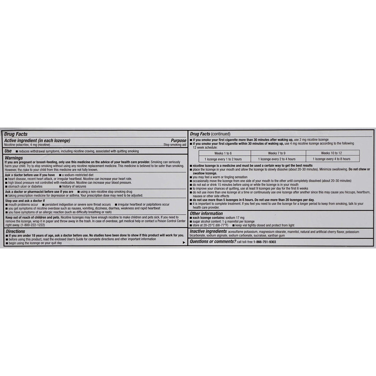 KIRKLAND Signature Quit 4 Nicotine Polacrilex Lozenges, Cherry Flavor, 270 Count