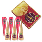 Zenia (Pack of 3) 100% Natural Henna Hair Color Paste Hair Dye Cones Dark Reddish-Brown Color 25g Each Cone