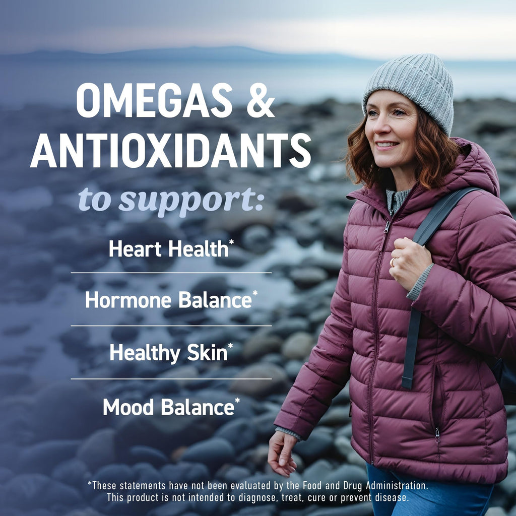 Fish Oil Omega 3 Supplements for Women, DHA + EPA, Heart Health Support | Hormone Balance & Skin Health Support, 600MG Omega3 + 800MG Evening Primrose Oil, Omega 3 Supplement for Women, 120 Softgels