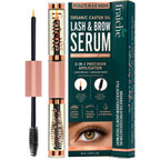 Organic Castor Oil Lash Serum for Eyelash Growth Serum and Eyebrow Growth | Made in USA 100% Pure Hexane Free Cold Pressed Castor Oil Lash Serum & Eyebrow Serum For Fuller Lashes/Brows Dual Applicator