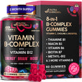 Vitamin B-Complex Gummies for Women & Men - Full B Complex & B12 - 60 Gummy | Vitamin B12, B1, B2, B3, B5, B6, B7 & B9 with Vitamin C & Choline - Energy, Brain & Mood - Natural Berry Flavor, Vegan
