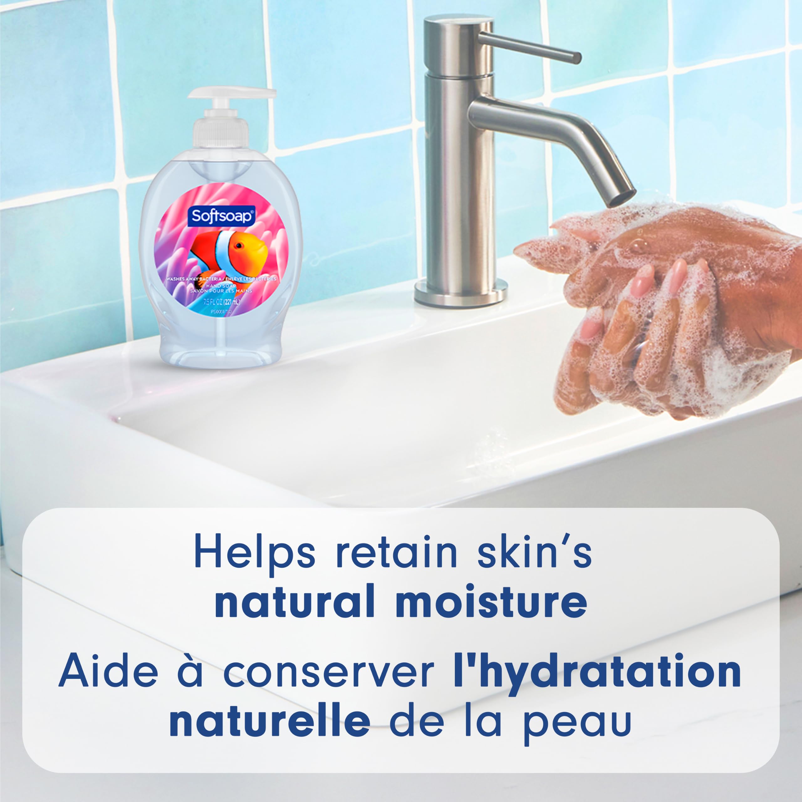 Softsoap Liquid Hand Soap, Aquarium Series - 7.5 Fl Oz (Pack of 6) | Paraben-Free, Phthalate-Free, Washes Away Germs, Bathroom Hand Soap, Kitchen Hand Soap, Daily Handwashing, Gentle on Hands