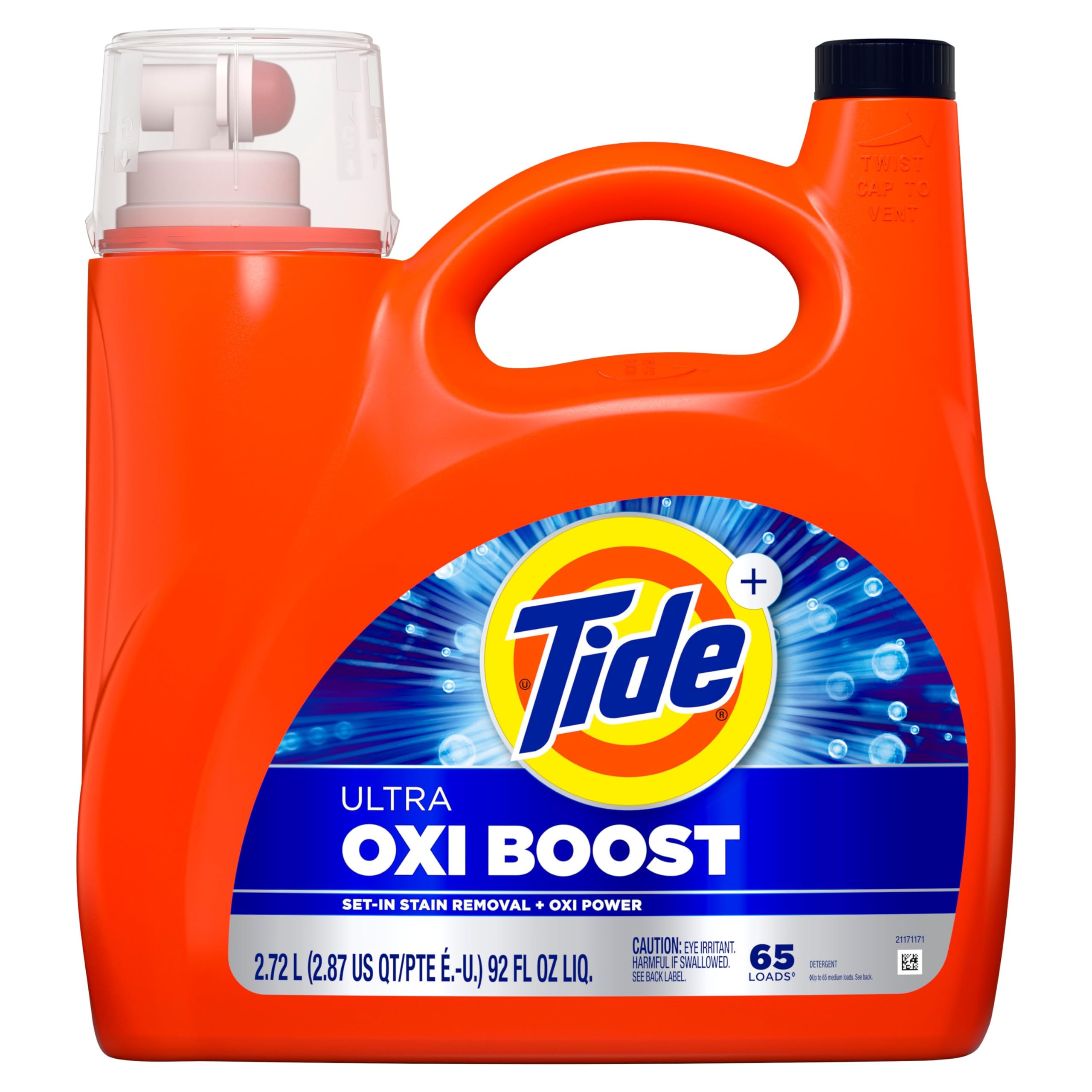 Buy now Tide Ultra Oxi Boost Liquid Laundry Detergent, 92 fl oz, 65 Loads, Advanced Stain Remover, Laundry Detergent Liquid with Extra Oxi Power at indiglob india