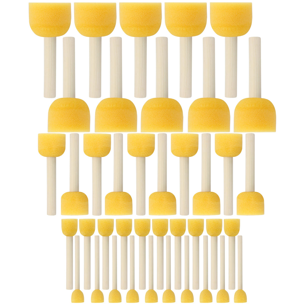 Bates- Round Sponges Brush Set, 0.5”, 0.75”, 1" & 1.5”, 40 Pack, Round Sponge Paint Brushes for Painting, Paint Sponges for Acrylic, Painting Tools for Kids, Arts, and Crafts