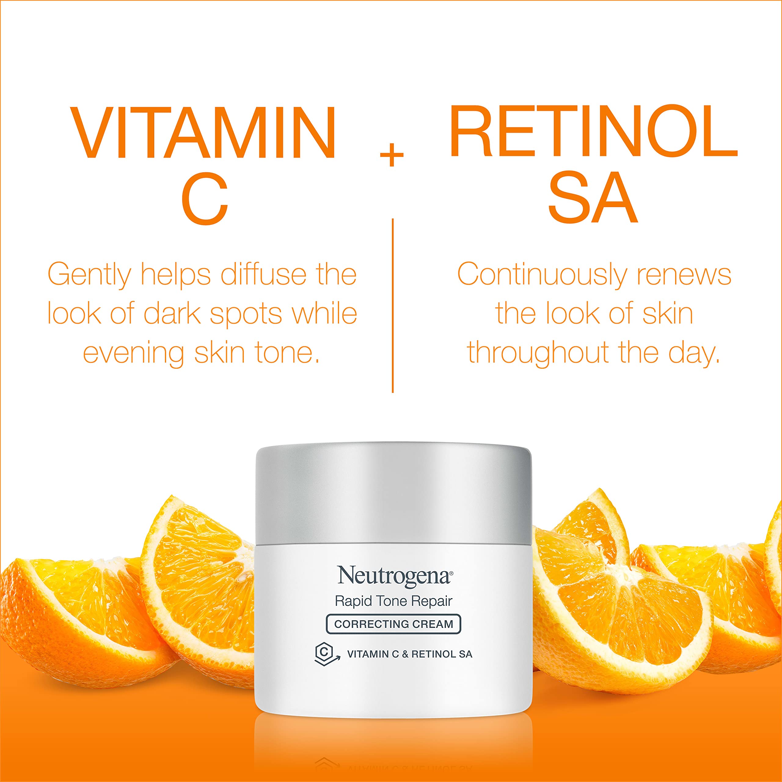 Buy now Neutrogena Rapid Tone Repair Retinol + Vitamin C Face Moisturizer, Dark Spot Corrector, Anti-Aging Face Cream for Even Tone 1.7 oz + Trial Size Hydro Boost Facial Cleanser, 0.5 fl. oz at indiglob india