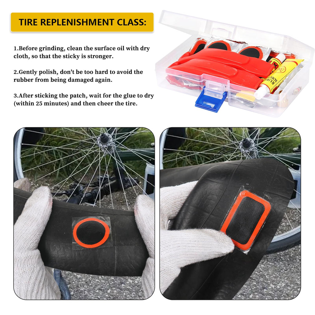80pcs Bike Tire Repair Kit, Self-Adhesive Bike Tire Patch Kit