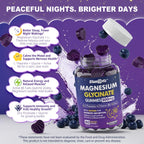 Magnesium Glycinate Gummies 500mg for Kids 6+ & Adults,High Absorption,60Ct