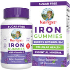 MaryRuth's Iron Gummies for 14+ with Vitamin C for Absorption | Sugar Free | Gummy Iron Supplement + VIT C | Energy Metabolism | Cellular Health | Immune Support | Vegan | Non-GMO | 60 Count | Sugar Free, Vegan, Cellular Health