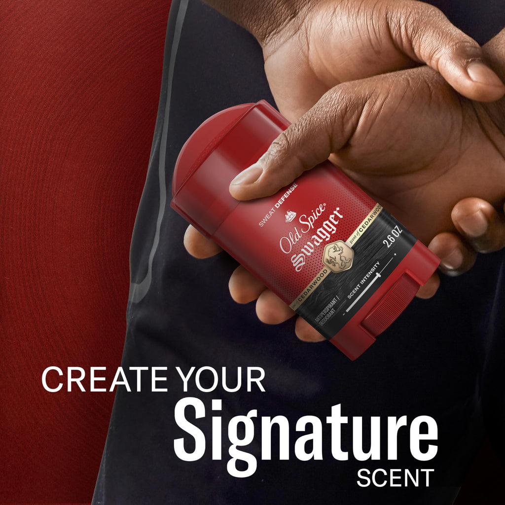 Old Spice Sweat Defense Antiperspirant & Deodorant for Men, 24/7 Ultimate Sweat Protection, Long Lasting Scent, Soft Solid, Swagger with Cedarwood Scent, 2.6 oz (Pack of 2)