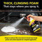 Weiman Heavy Duty Stove and Oven Cleaner 3 Piece Total Clean Kit, For Baked on Grease, Grime, Carbonized Food, Includes Foaming Cleaner (24oz), Precision Razor Tool, Dual-Action Scrub & Shine Sponge