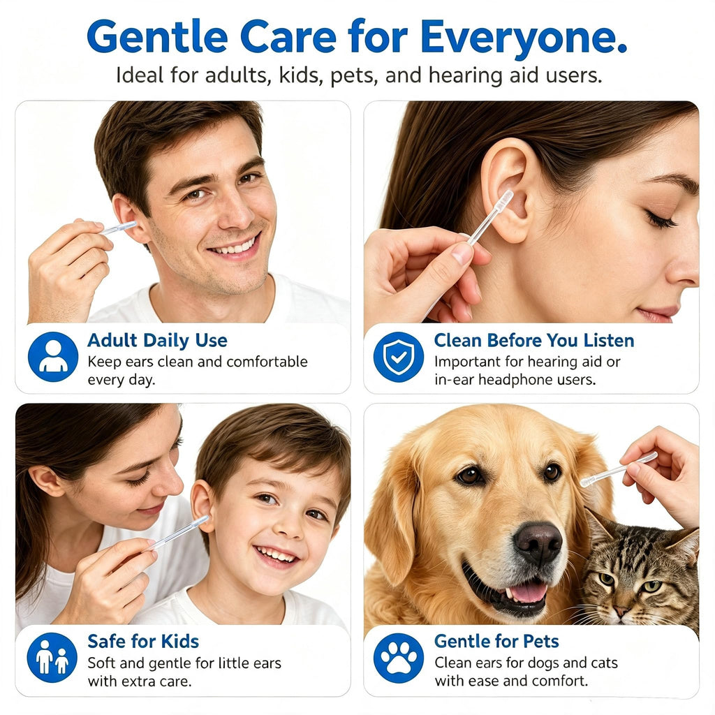 Ear Cleaners Reusable Tool for Dry Earwax Adhesive Tip