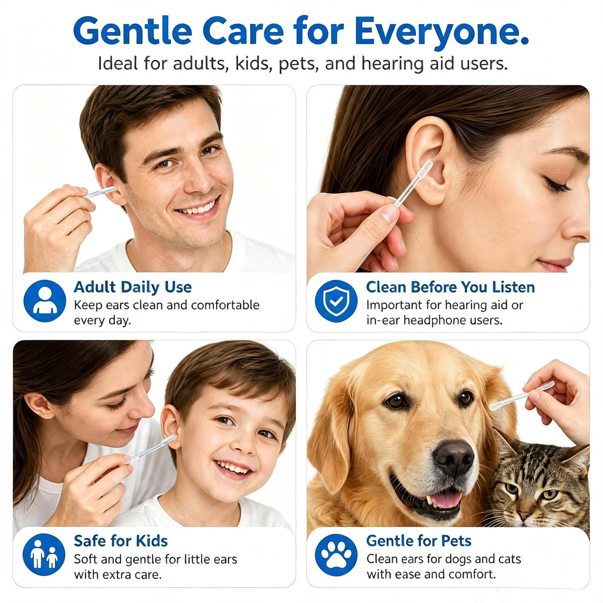 Ear Cleaners Reusable Tool for Dry Earwax Adhesive Tip