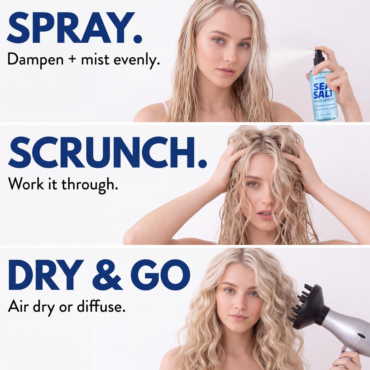 Sea Salt Spray for Hair – Texturizing Spray, Beach Waves & Volume (8.5 oz)