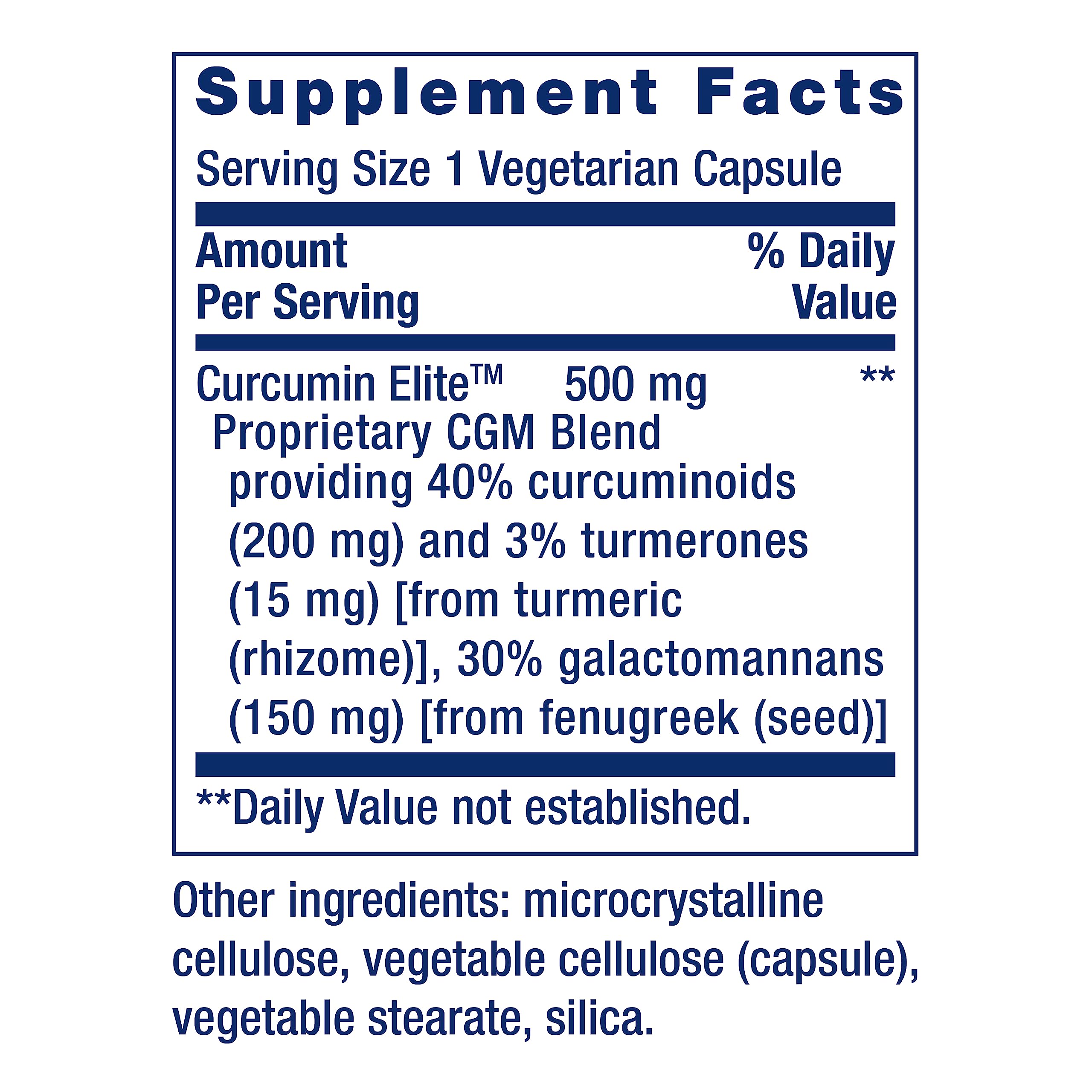 Life Extension Curcumin Elite Turmeric Extract, 60 Count | Two-Month Supply for Inflammation Health Support, Joint & Cardiovascular Health; Gluten-Free, Vegetarian & Non-GMO Formula