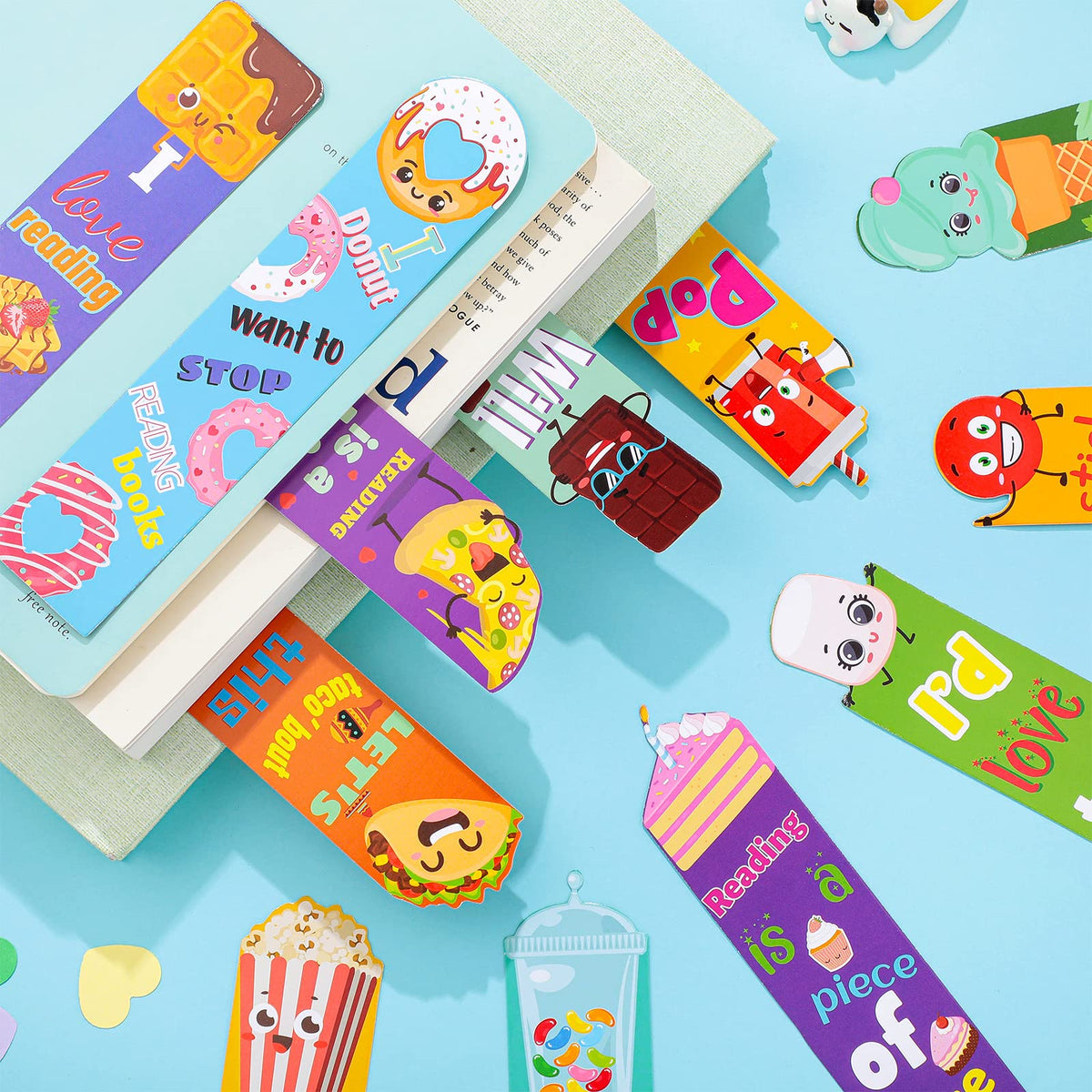 36 Pcs Scented Scratch and Sniff Bookmarks for Kids, 12 Styles
