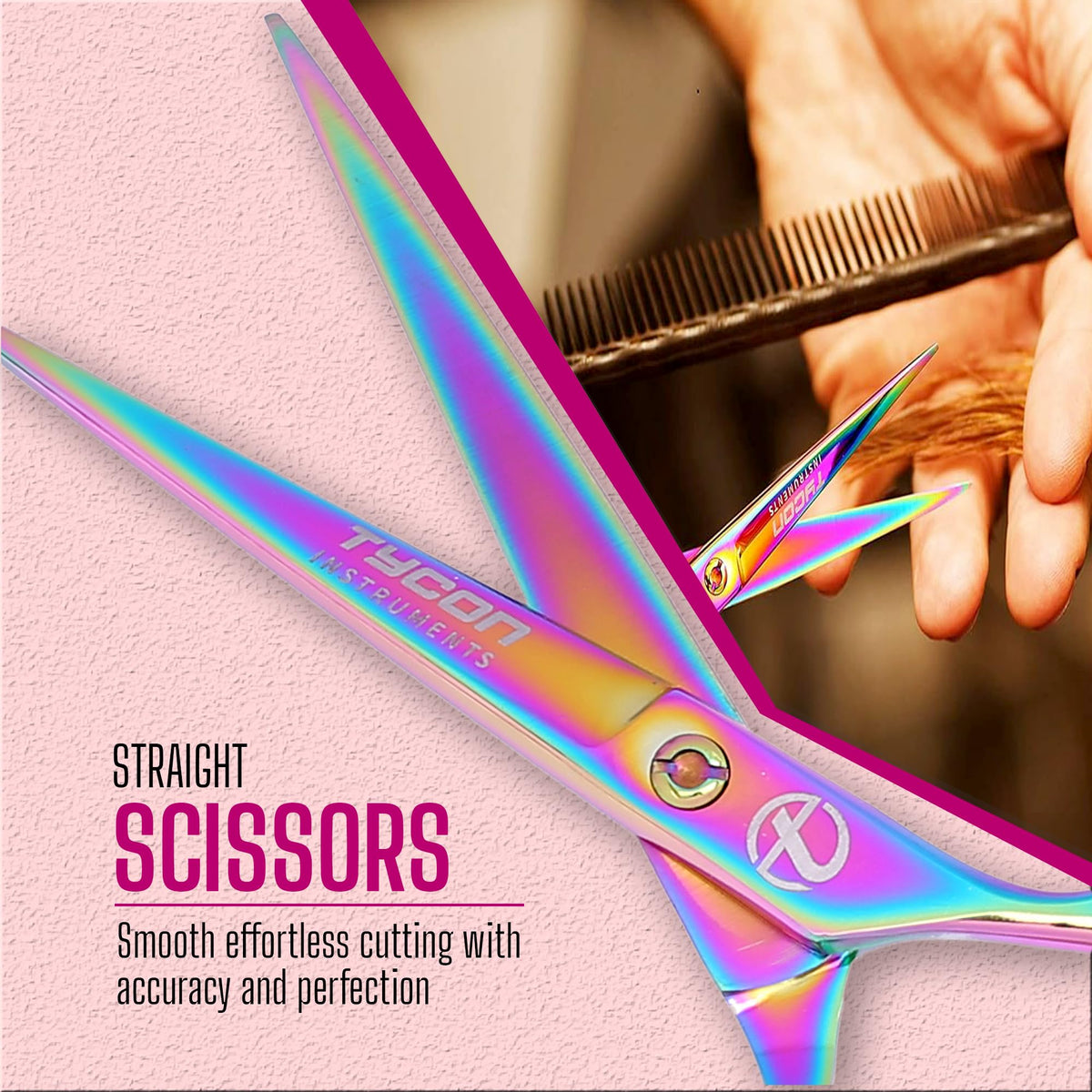 Tycon Hair Cutting Scissors Professional 6.5" – Japanese Stainless Steel, 2.7" Razor Edge Blade Barber Scissors – Ergonomic design - Precision Hair Scissors for Smooth Cutting - Salon & Personal Use