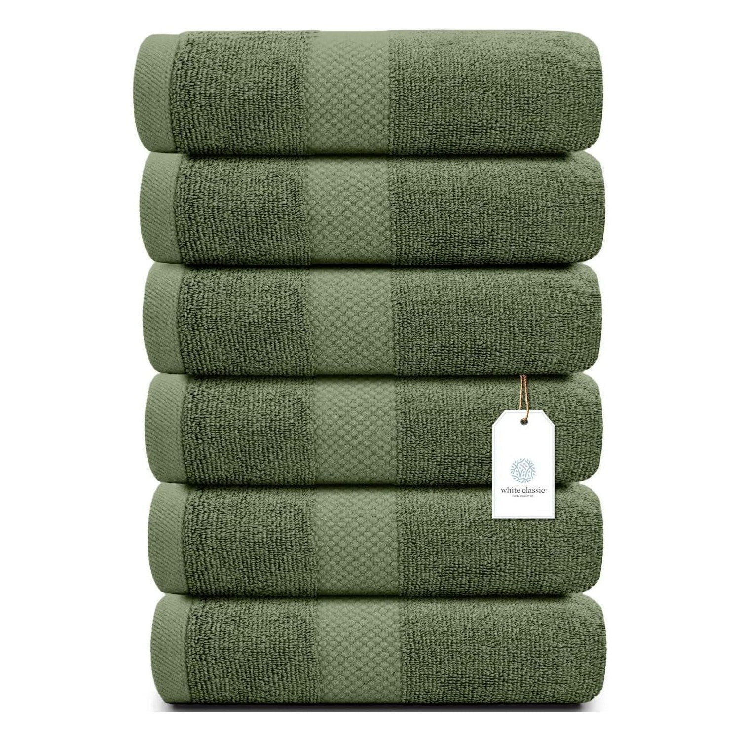 Buy now Luxury White Hand Towels - Soft 100% Turkish Cotton | Highly Absorbent Hotel spa Bathroom Towel Collection | 16x30 Inch | Set of 6 12: Forest Green at indiglob india