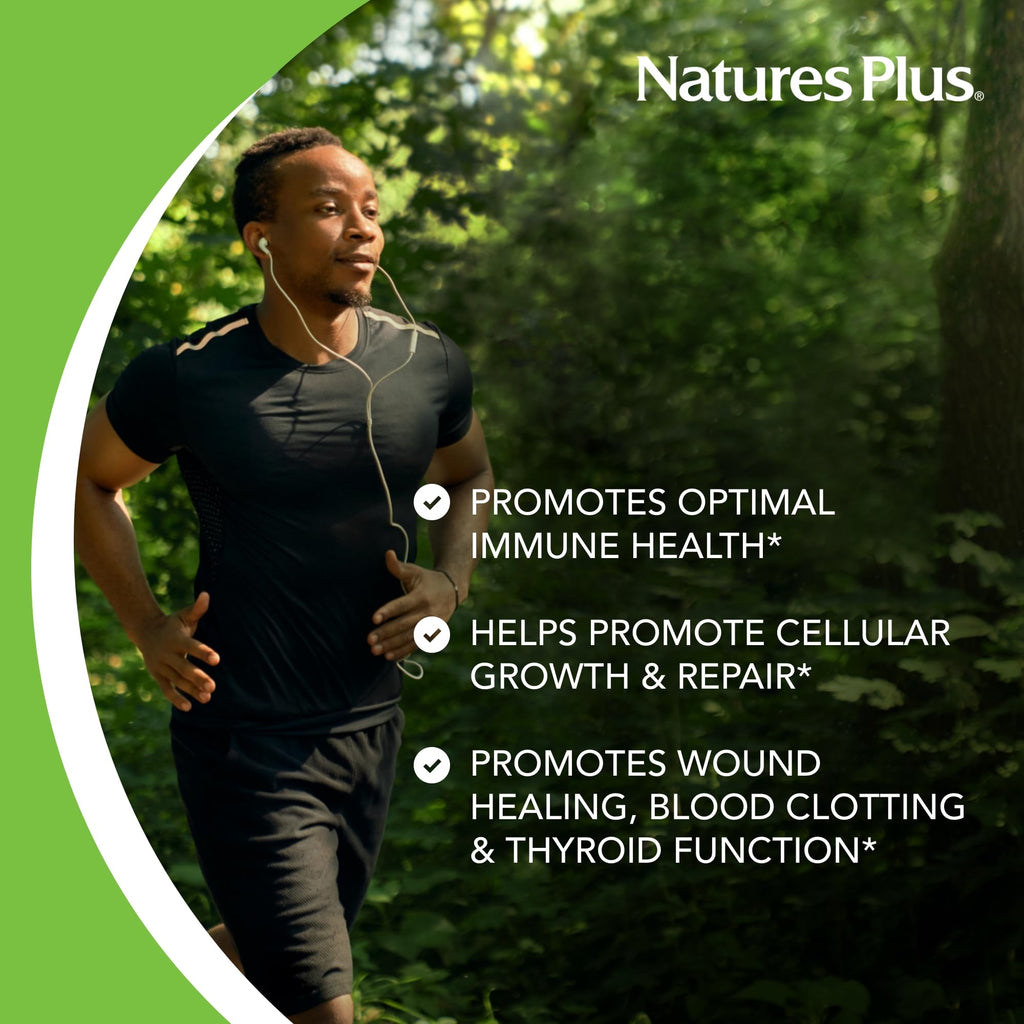 NaturesPlus Zinc - 50 mg, 90 Tablets - Supports Immune Health & Overall Well-Being - High-Potency Amino Acid Chelate Form - Gluten Free, Vegetarian - 90 Servings
