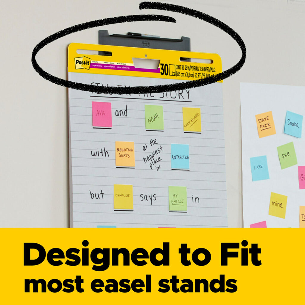 Post-it Super Sticky Easel Pad, 25 x 30 in, White Lined, 2 Pads