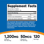 Nutricost Calcium with Vitamin D, 240 Tablets, Gluten-Free, GMO-Free | Calcium (1200mg) Vitamin D (50mcg) Per Serving