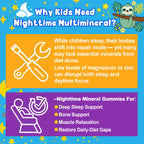 Kids 4+ Magnesium + Saffron Sleep Gummies, Relax Happy Filled Gummy, Bedtime Calcium Zinc, Mineral + Multivitamin Gummies, Melatonin Free | Vitamin D3 K2 | Bone, Only Need 1 Gummy - Sweet Dream Magic