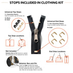 Zipper Rescue Clothing Zipper Repair Kit - The Original Zipper Pull Replacement kit for Hoodies, Pants, Handbags - Included 11 Metal Sliders, 4 End Stops, 6 Top Stops - Made in America Since 1993