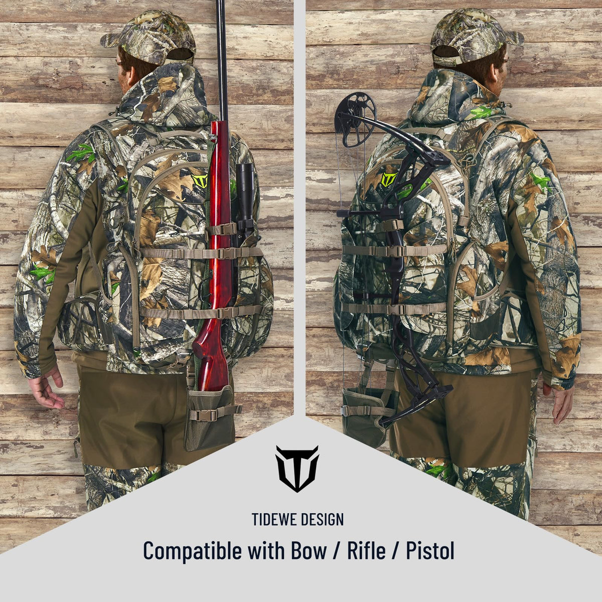 TIDEWE Hunting Backpack for Men, 40L Camo Hunting Pack for Deer Hunting