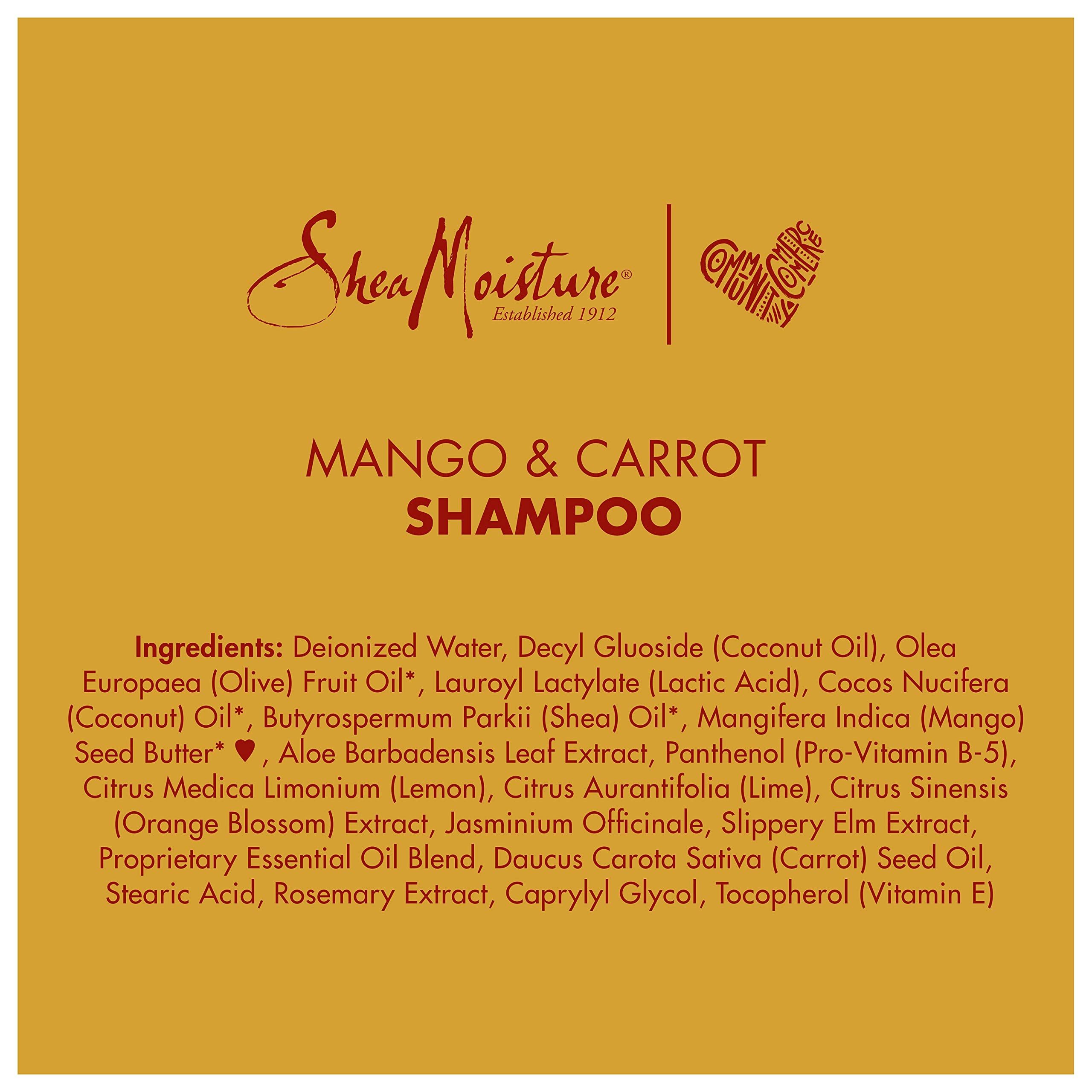 Shea Moisture Kids Shampoo Mango & Carrot Extra Nourishing 8oz | For all kids - gently cleanse, nourish, and detangle curly hair with Mango Butter, Carrot Oil, and Shea Butter.