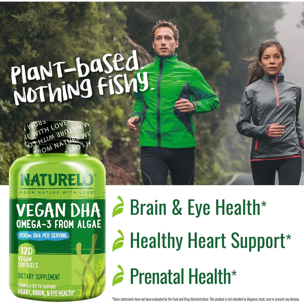 Buy now NATURELO Vegan DHA - Omega 3 Oil from Algae - Supplement for Brain, Heart, Joint, Eye Health - Provides Essential Fatty Acids for Women Men and Kids - Complements Prenatal Vitamins - 120 Softgels at indiglob india