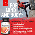VALI Caffeine 50mg & L Theanine 100mg - Caffeine Pills & L-Theanine for Smart Smooth Energy & Focus Supplement. Nootropic Brain Booster Cognitive Support Stack & Focused Clarity. 120 Veggie Capsules