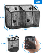 Magnetic Pen Holder, Metal Strong Magnet Pen Cup Magnetic Marker Storage Basket Locker Organizer for Whiteboard Refrigerator Fridge Locker Accessories Classroom Must Haves Teachers School Supplies