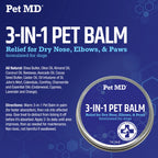 Pet MD Dog Paw Balm - 3-in-1 Paw, Elbow, & Nose Balm for Dogs - 2oz