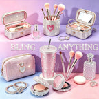 40,000-Piece Bedazzling Kit, 40 Colors, 3mm Jelly AB Resin Rhinestones | Flatback gems with 4 B-7000 glue tubes, 40-compartment box, tweezers and trays for tumblers, phone cases and DIY crafts.