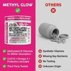 Methylated Multivitamin for Women Vitamins B6 Methyl B12 A B C D K E Folate Choline Omega 3 Thiamine Riboflavin Iron Iodine Magnesium Zinc Selenium Copper Calcium 90 Capsules by Clean Nutra