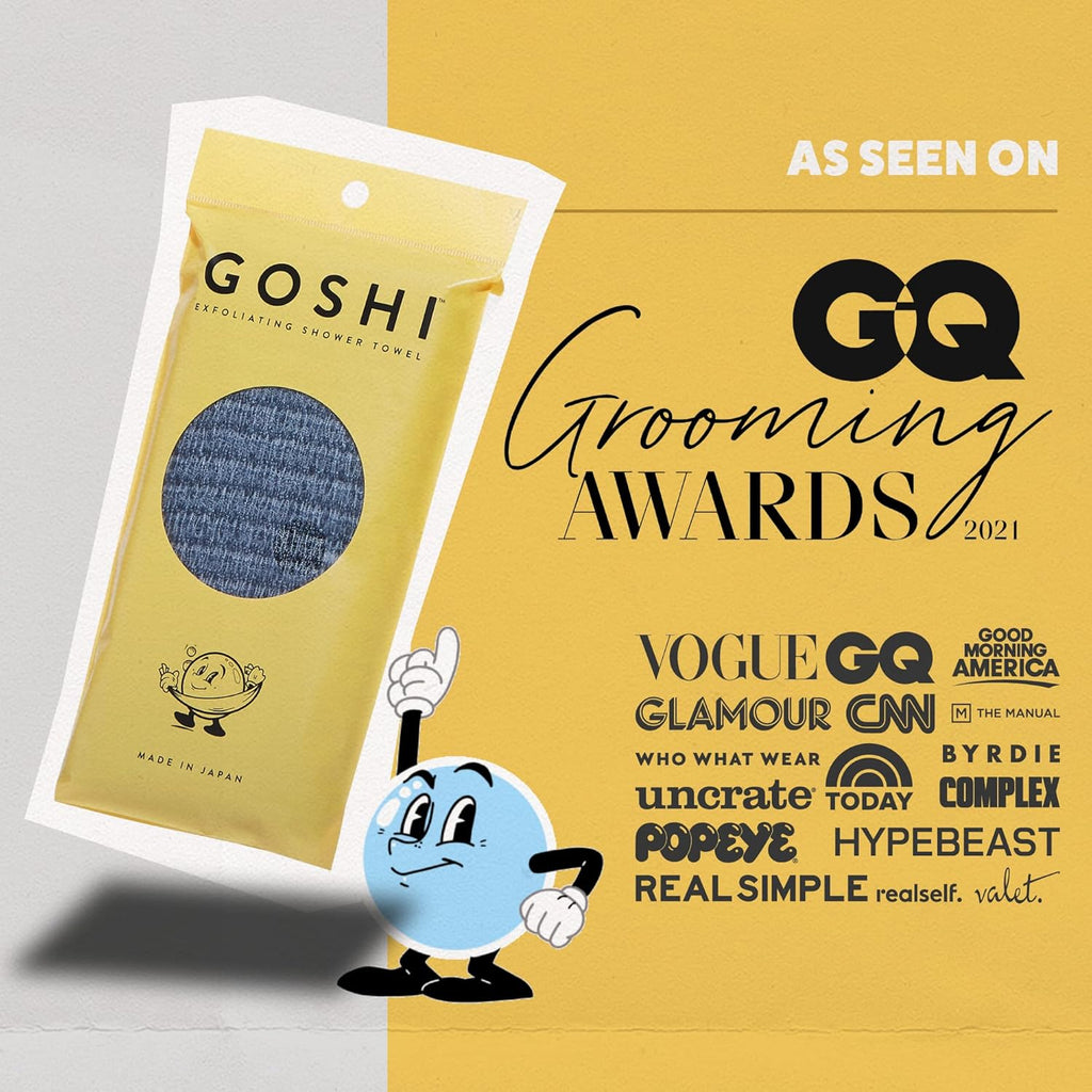 Buy now GOSHI Exfoliating Shower Towel - Rip-Resistant Exfoliating Washcloth for All Skin Types - Made in Japan at indiglob india