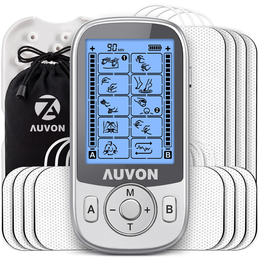AUVON 24 Modes Dual Channel TENS Unit Muscle Stimulator for Pain Relief