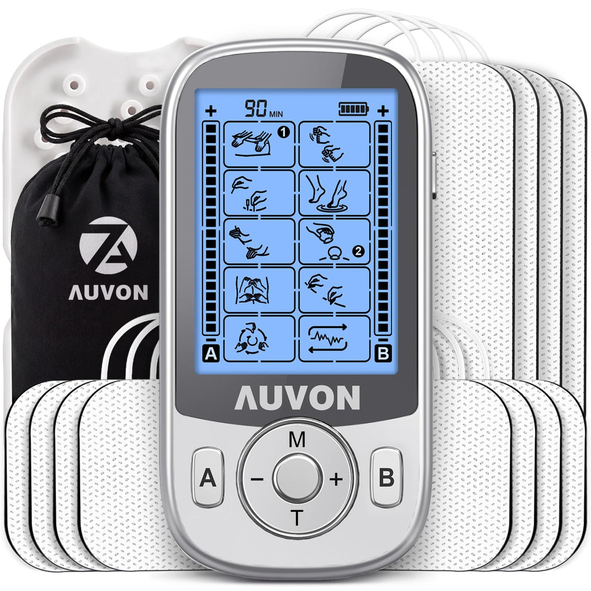 AUVON 24 Modes Dual Channel TENS Unit Muscle Stimulator for Pain Relief