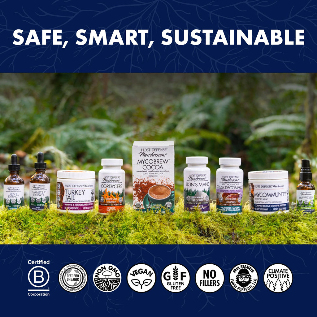 Host Defense MyCommunity Capsules, Immune Support, 30 Capsules | 17 Species Blend Organic Mushroom for Immune Support, 15 Servings